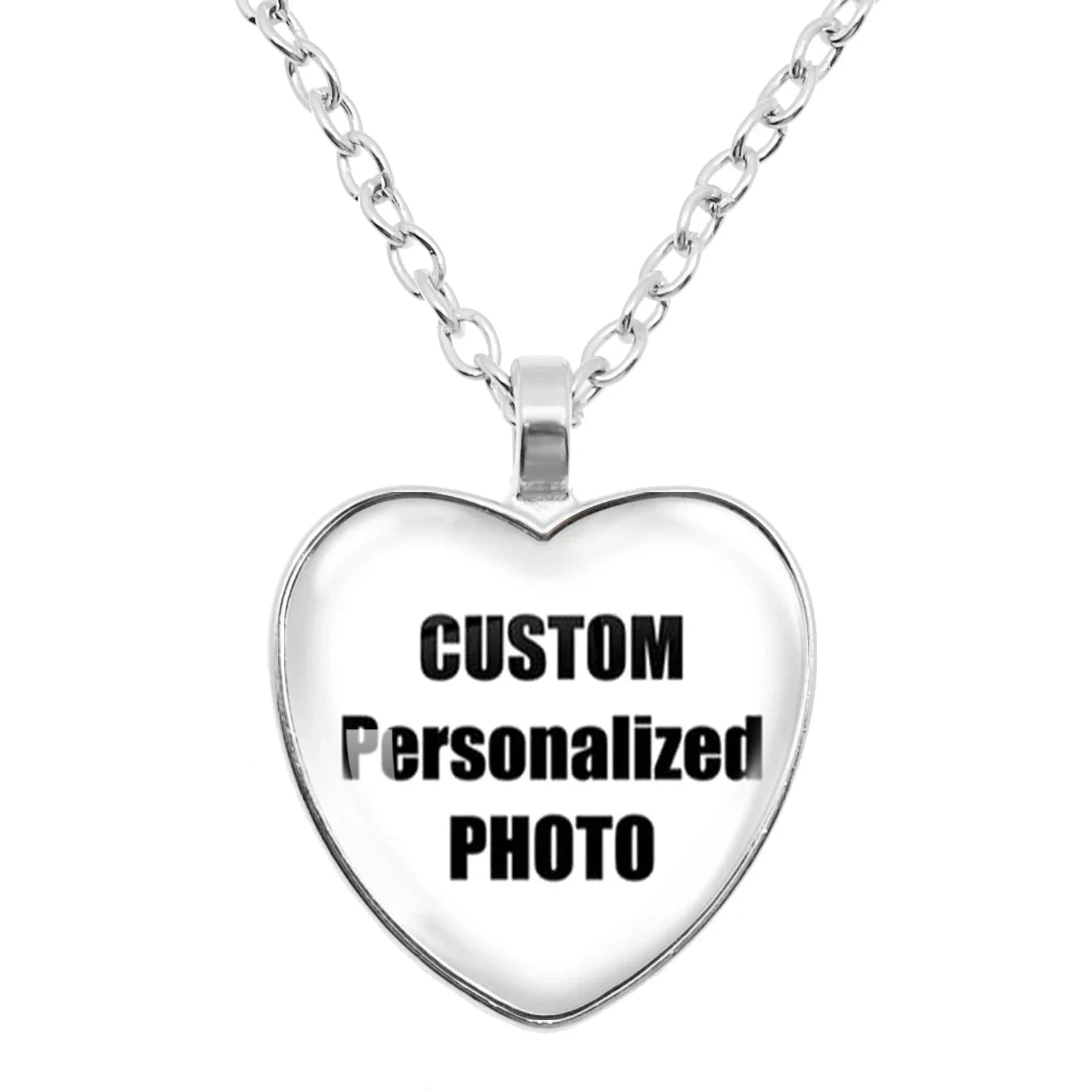 Personalized Family Heart Photo Necklace