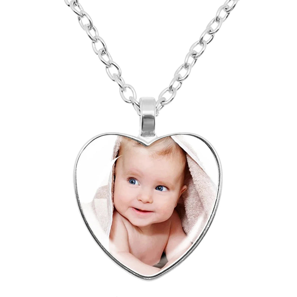 Personalized Family Heart Photo Necklace