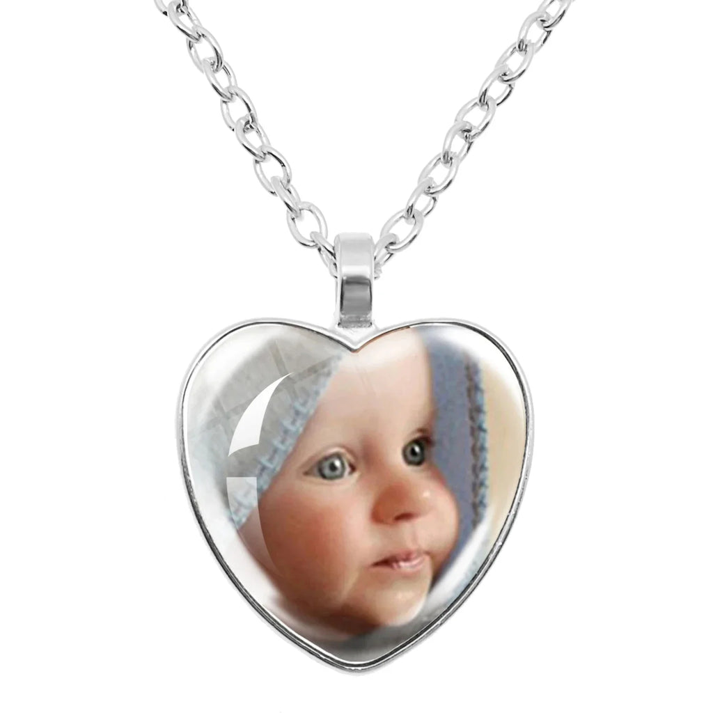 Personalized Family Heart Photo Necklace