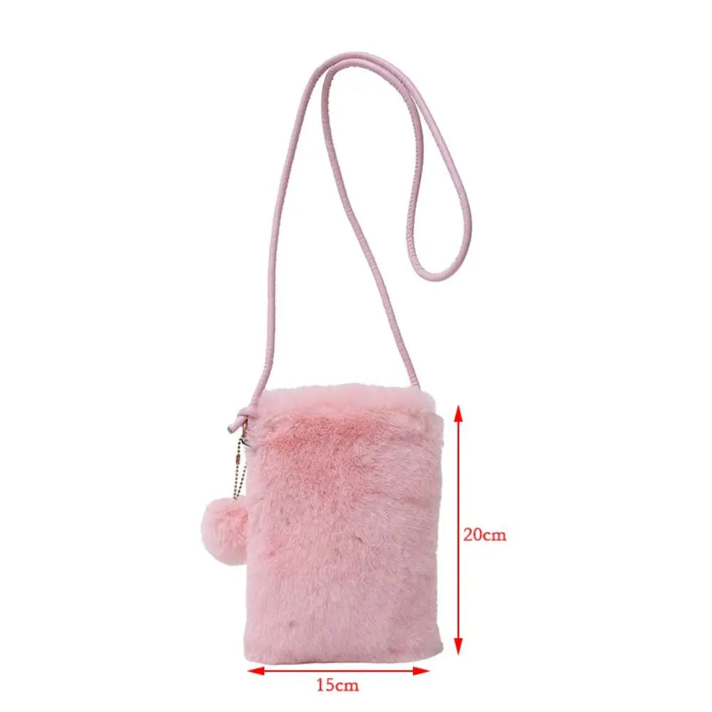 Soft Fur Shoulder Phone Bag