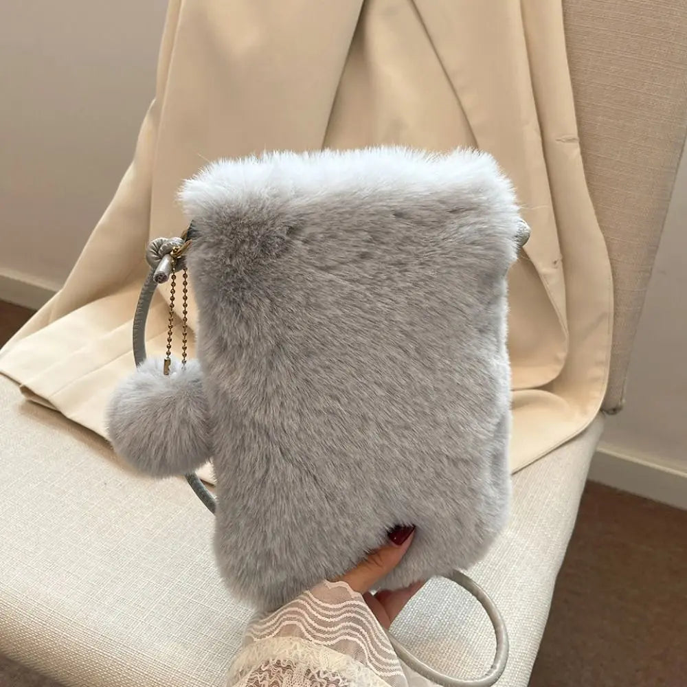 Soft Fur Shoulder Phone Bag