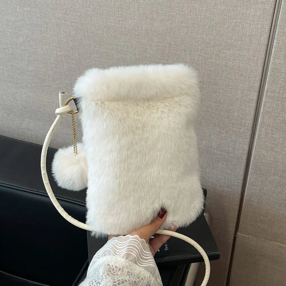 Soft Fur Shoulder Phone Bag