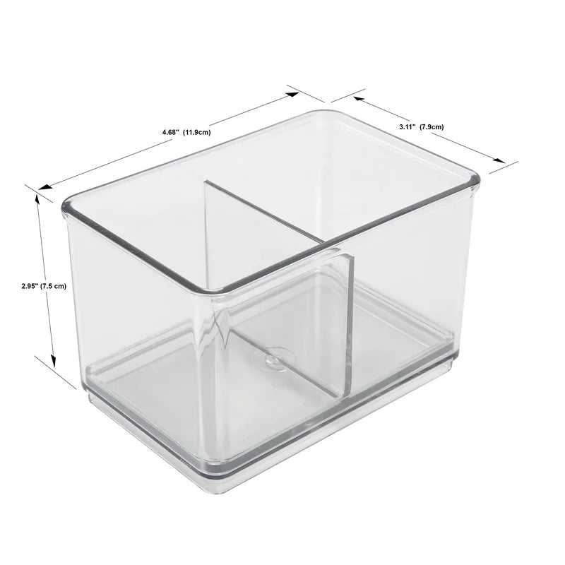4-Piece Clear Plastic Desktop Organizer – Modular Office & Home Storage System