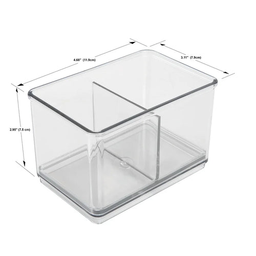 4-Piece Clear Plastic Desktop Organizer – Modular Office & Home Storage System